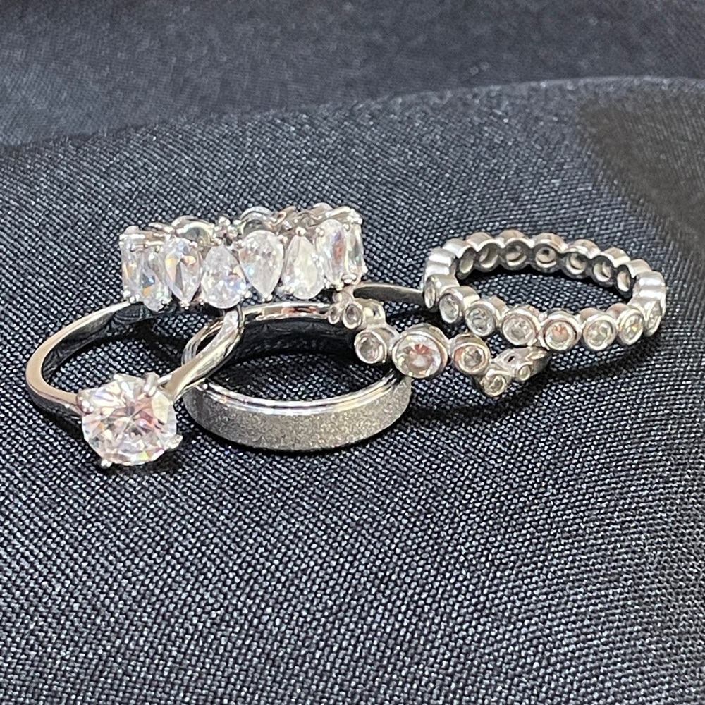 Elegant Silver Rings assorted size 7 and 8